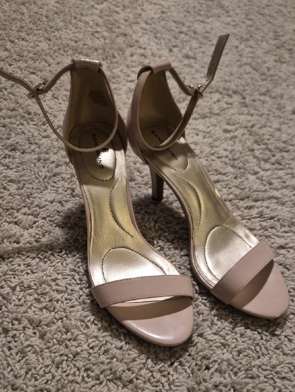 Bandolino Blush Pink Ankle-Strap Stiletto Sandals